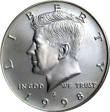 1998S matte finish Kennedy half dollar